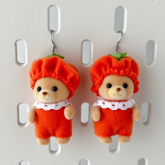 pendientes oso naranja 🍊 bebés fruta