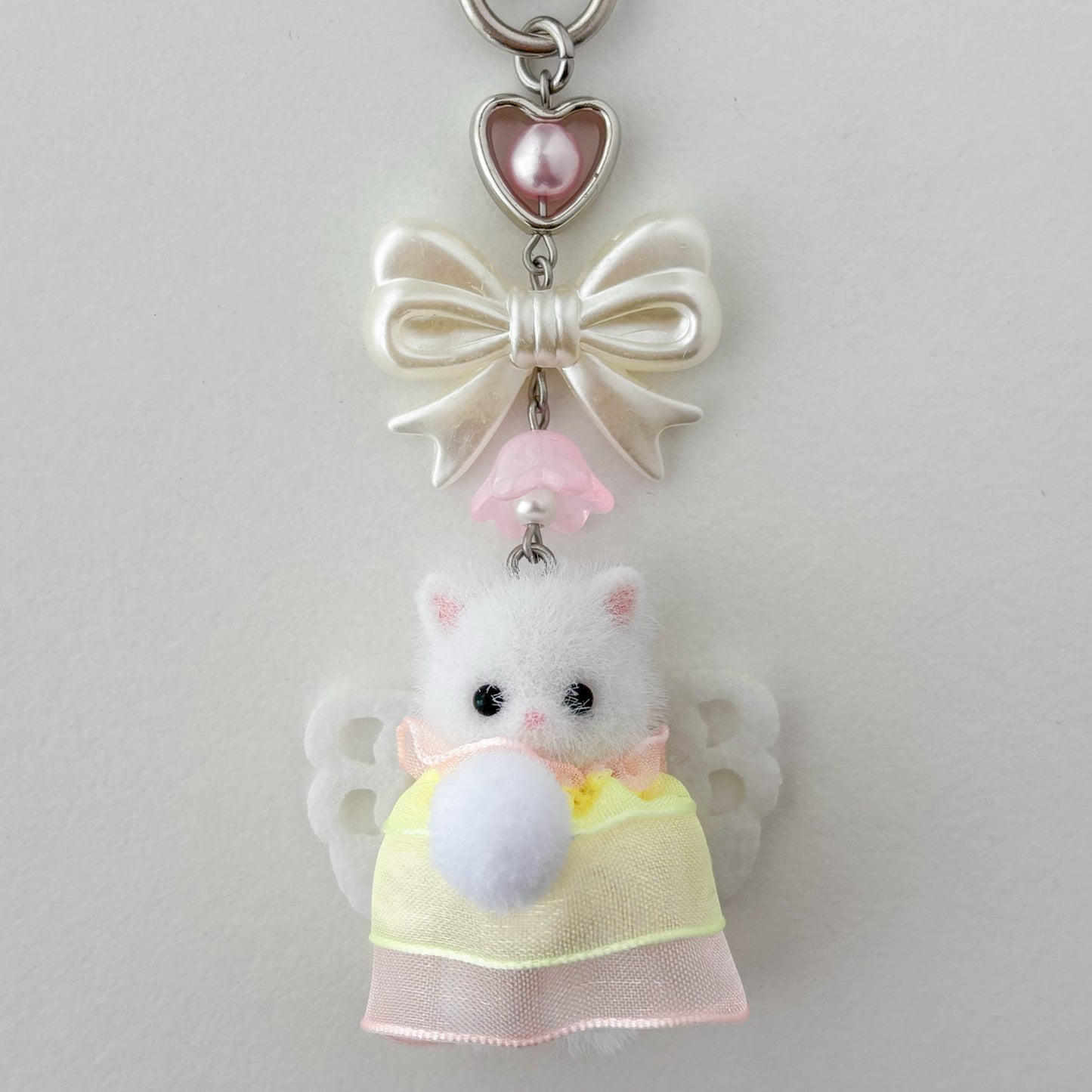 fairy princess kitty beaded keychain