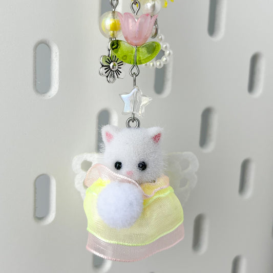 kitten princess beaded keychain • fairy babies