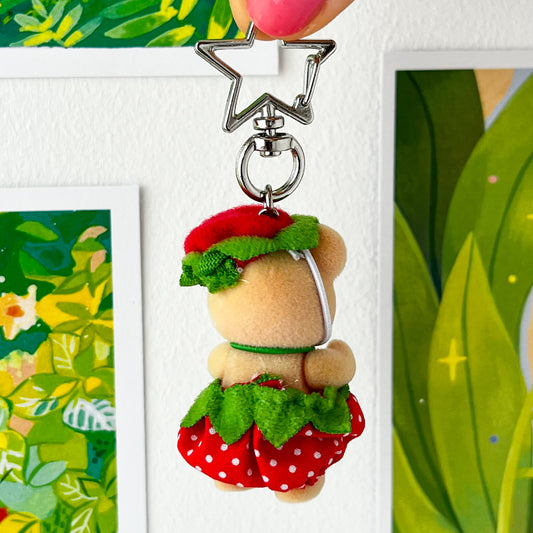 strawberry bear keychain • strawbebis 🍓