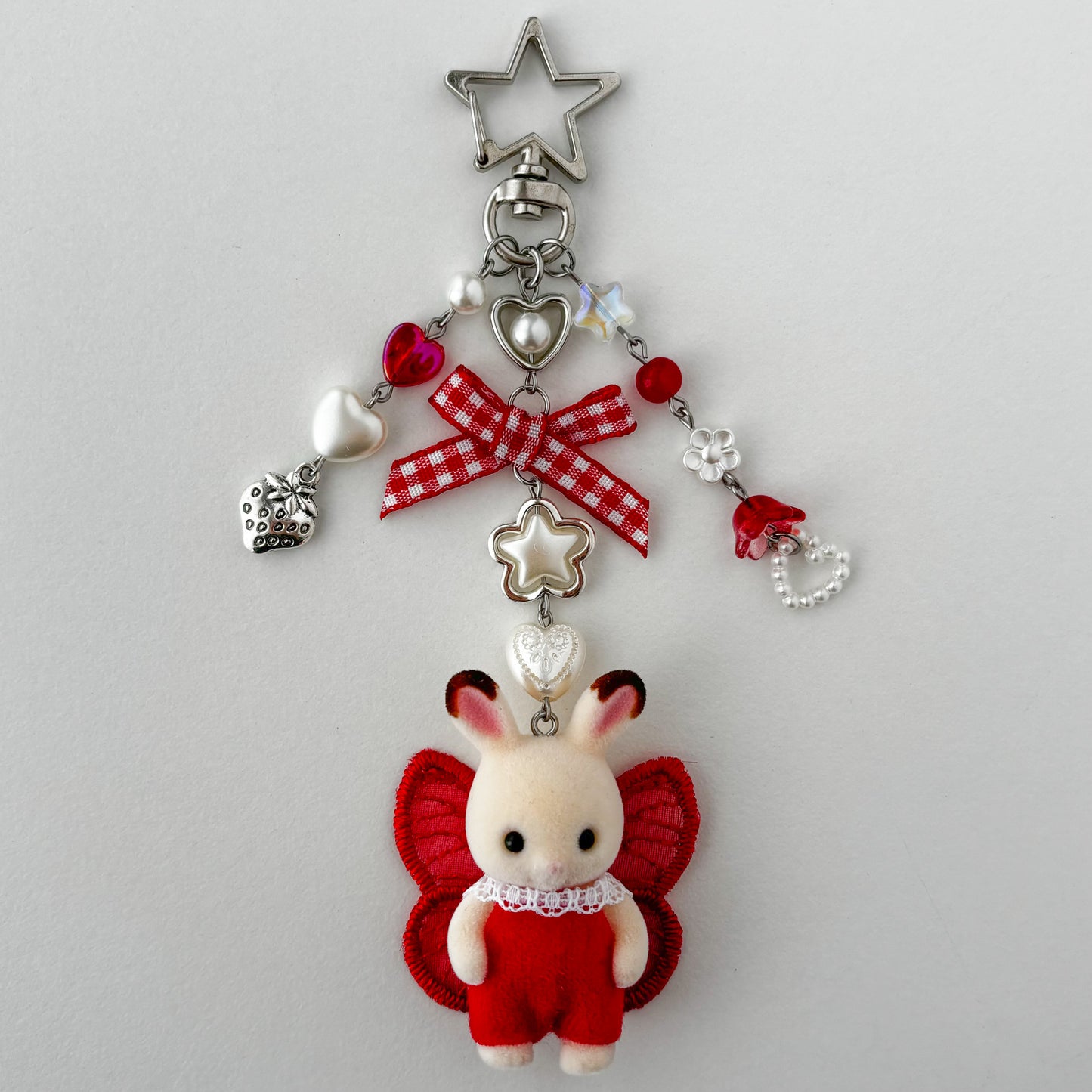 fairy bunny beaded keychain