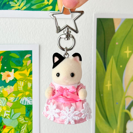 tuxedo cat princess keychain (pink) • royal babies
