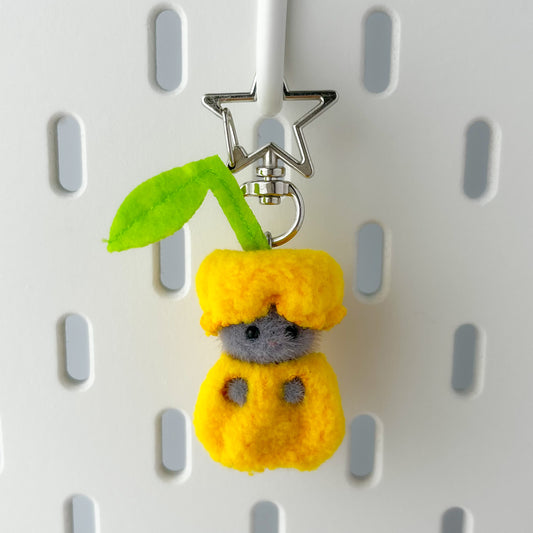 yellow cherry kitty keychain 🍒 fruit babies