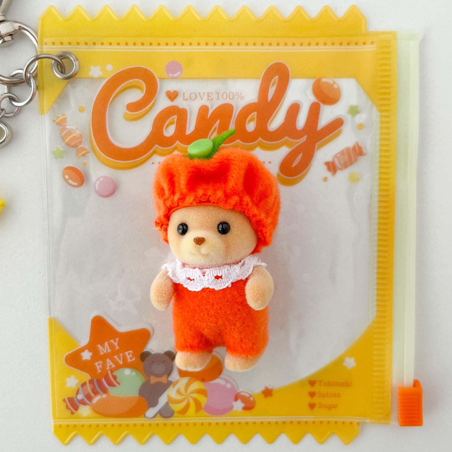 keychain carry case 🧸 orange bear