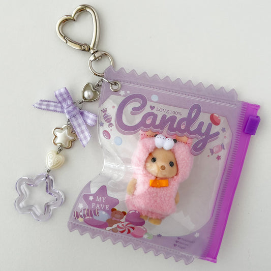 keychain carry case 🧸 kitty dog plushie