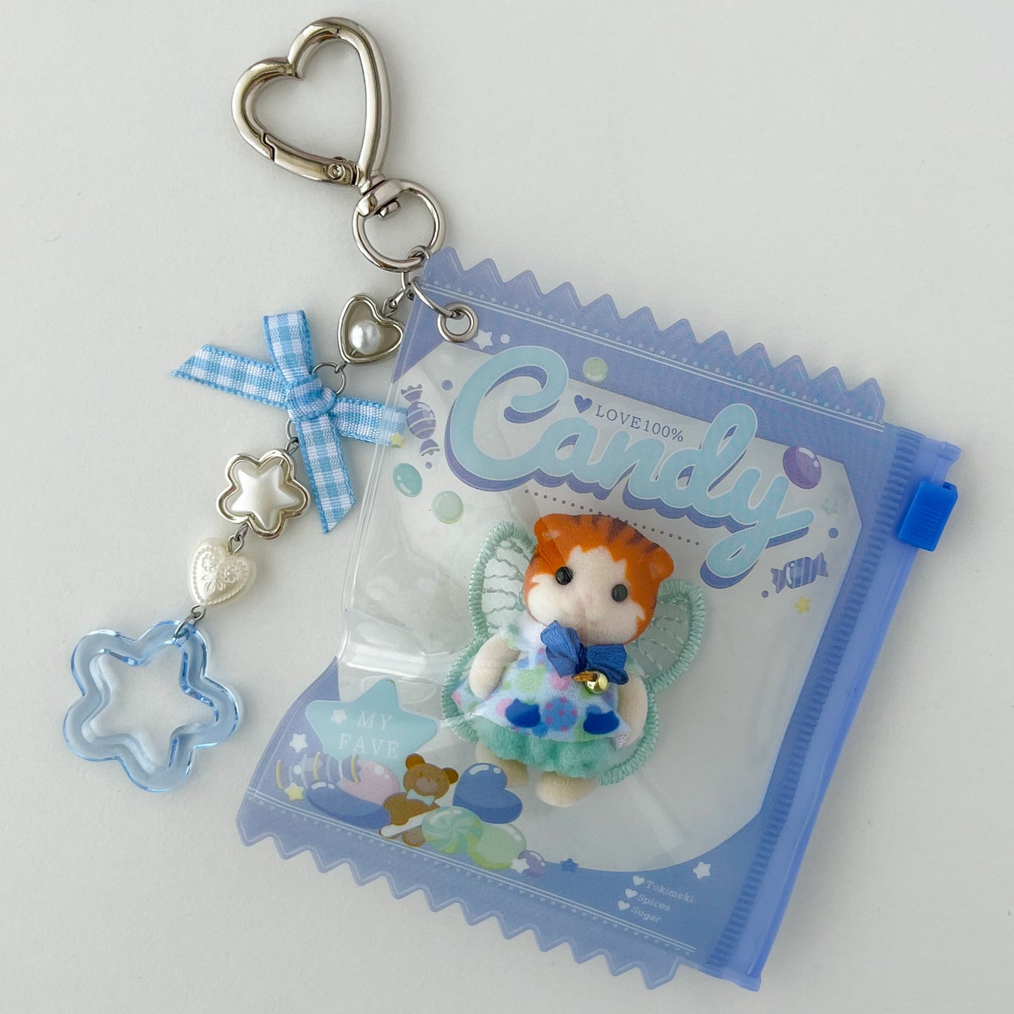 keychain carry case 🧸 fairy orange cat