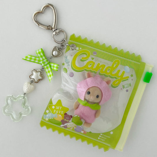 keychain carry case 🧸 peach bunny