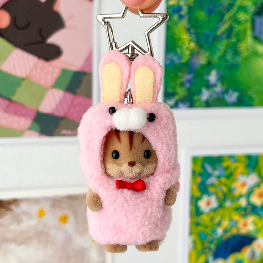 squirrel bunny keychain • plushie babies