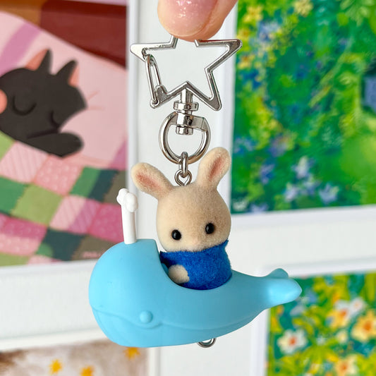 whale bunny keychain • seashore babies