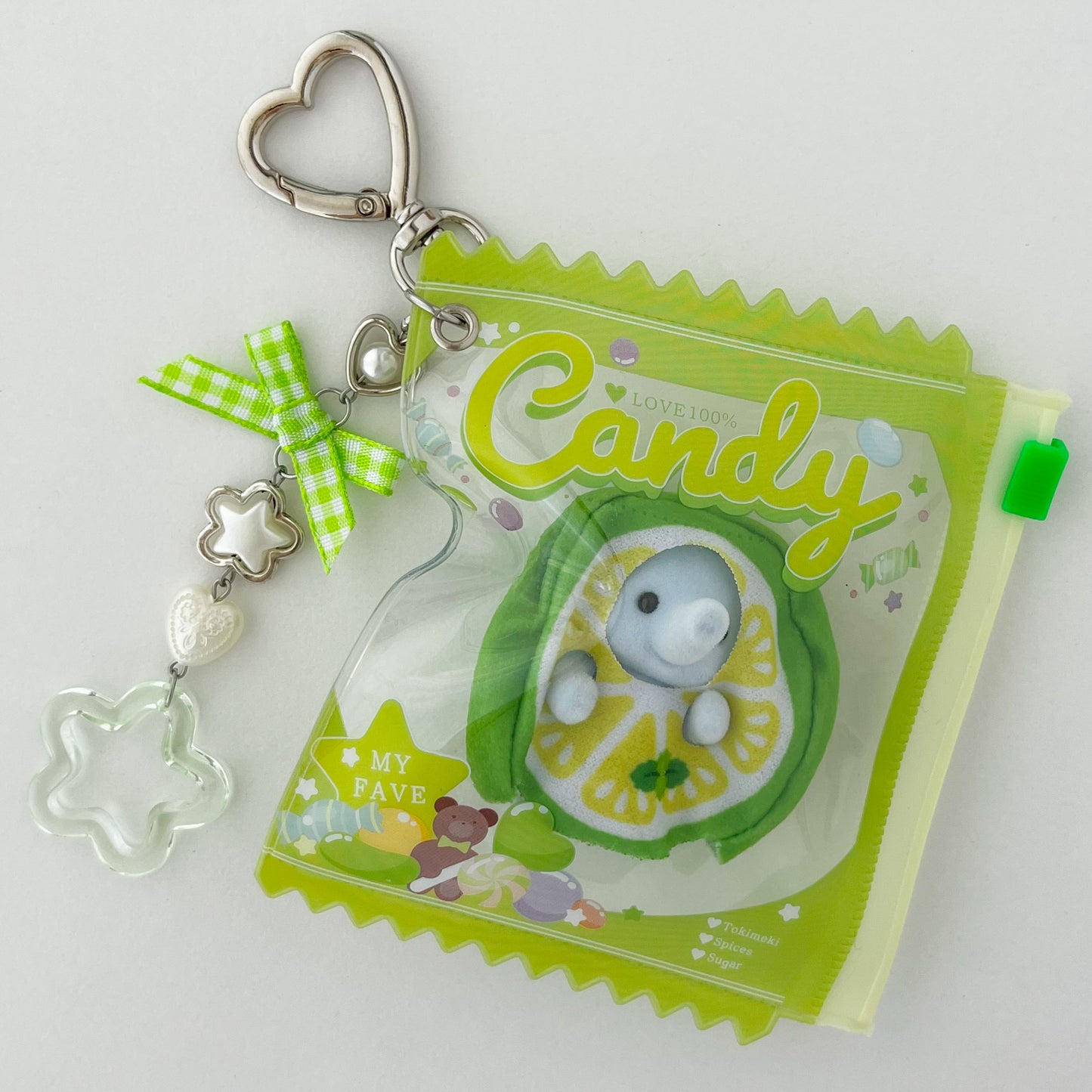 keychain carry case 🧸 lime elephant