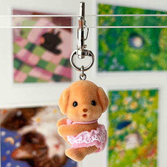 toy poodle dog keychain • twin babies