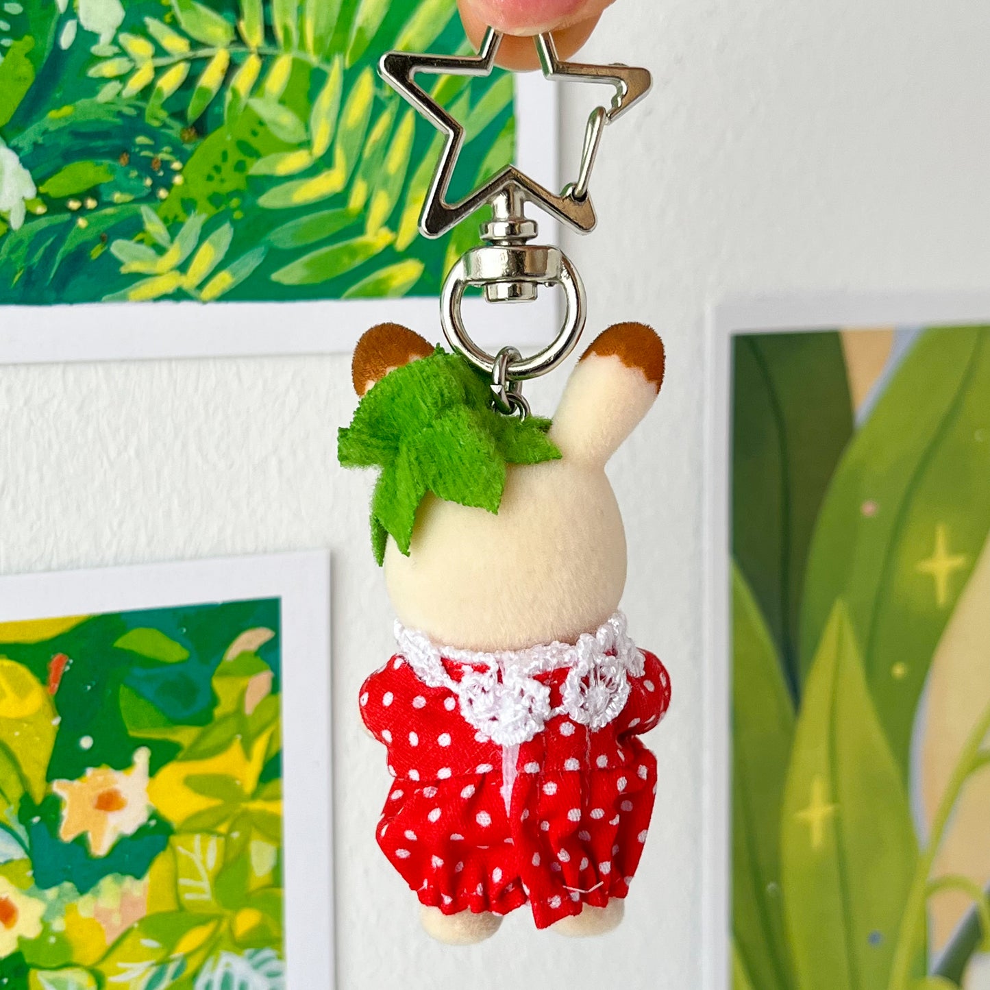 strawberry bunny keychain 🍓 fruit babies