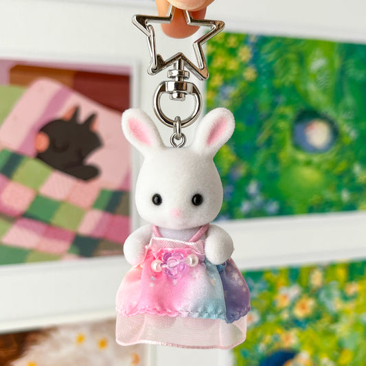 white bunny princess keychain • royal babies