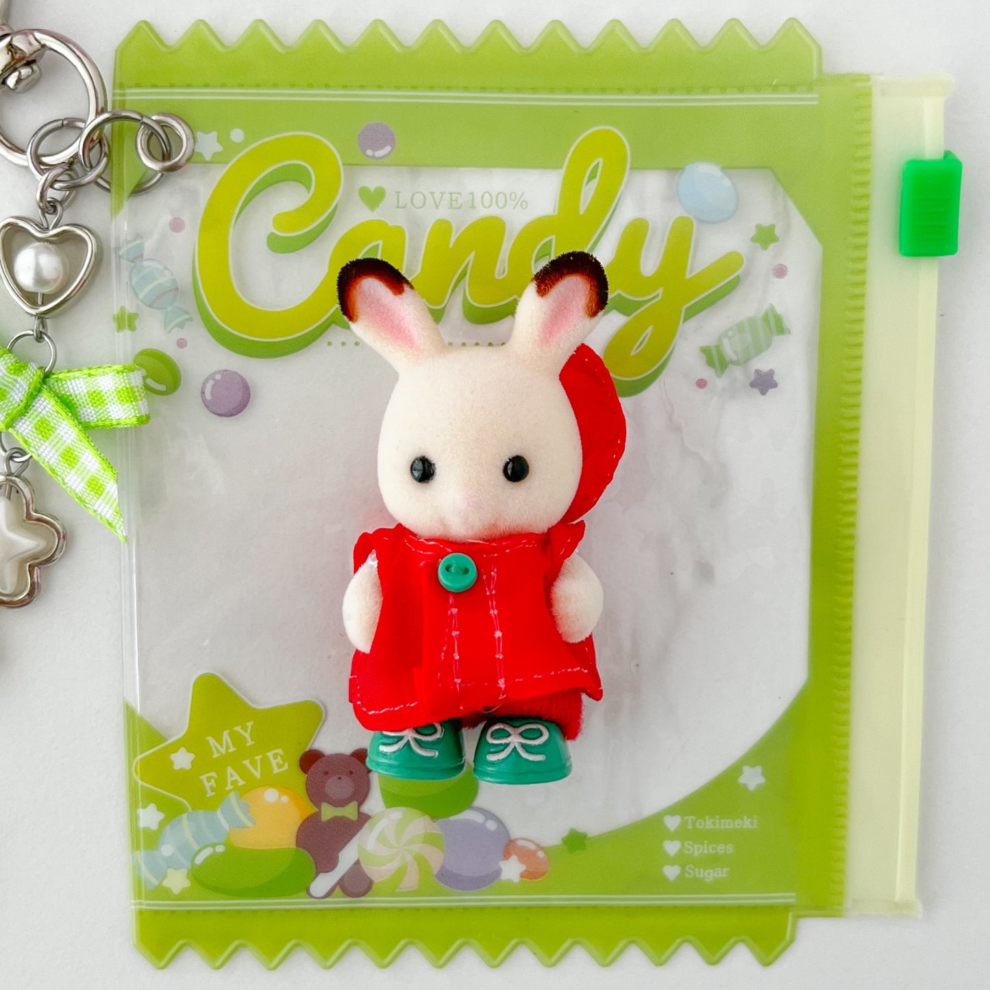 keychain carry case 🧸 raincoat bunny