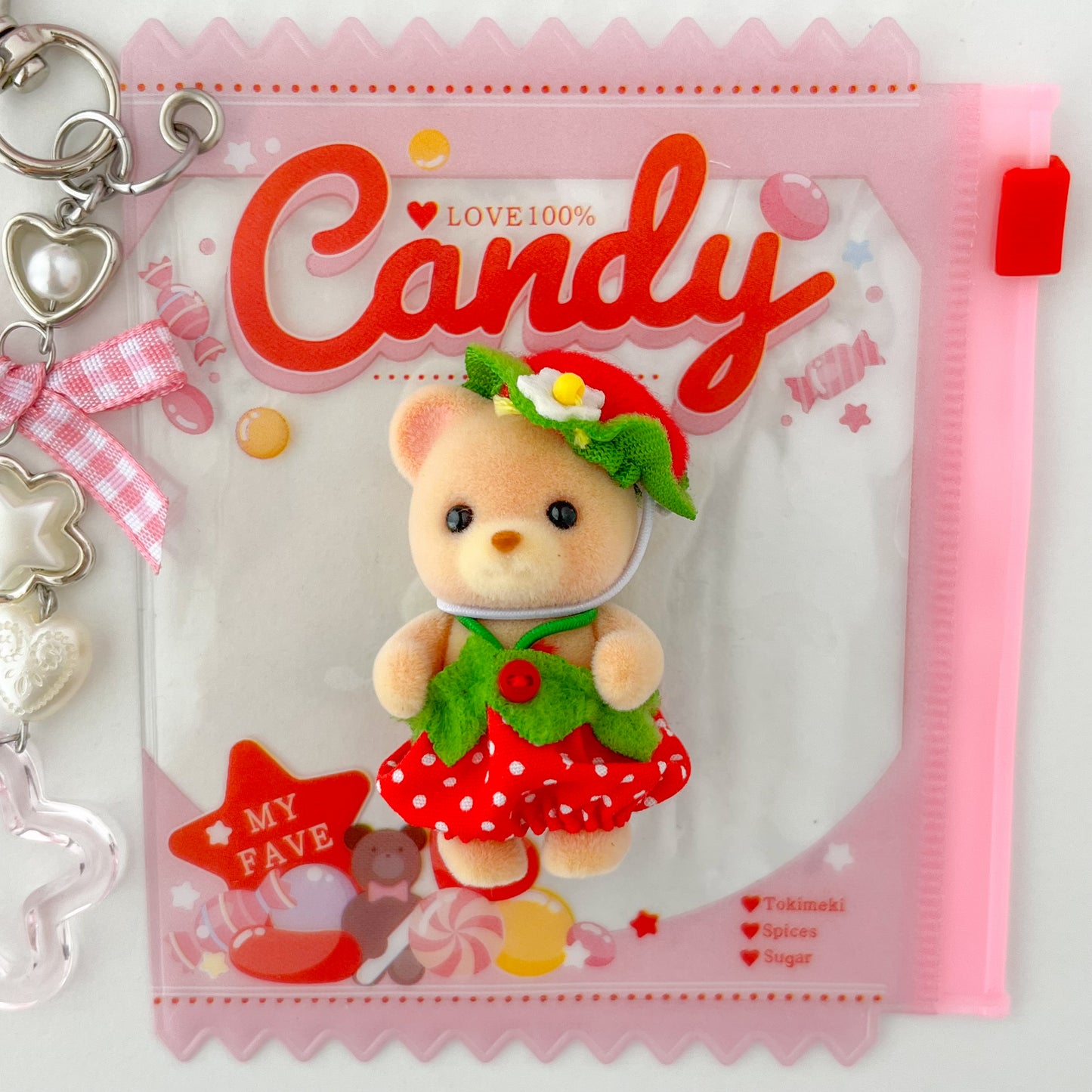 keychain carry case 🧸 strawberry bear