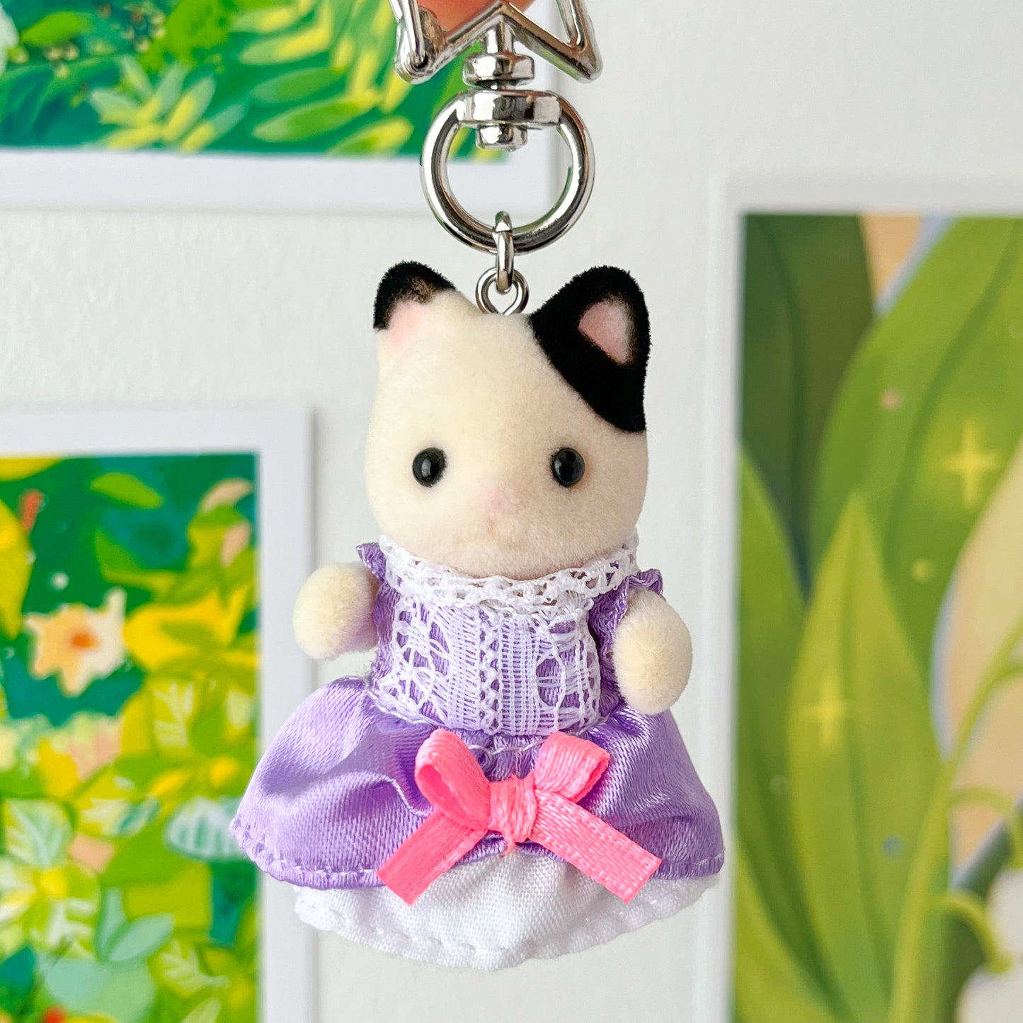 tuxedo cat princess keychain (lilac) • royal babies