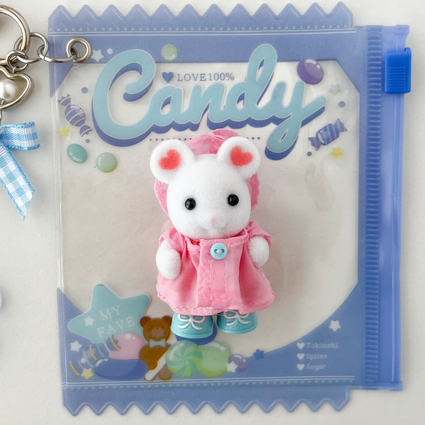 keychain carry case 🧸 raincoat mouse