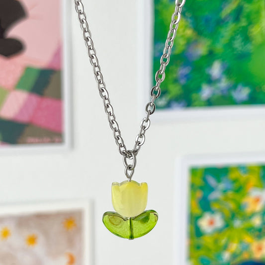 tulip necklace - yellow