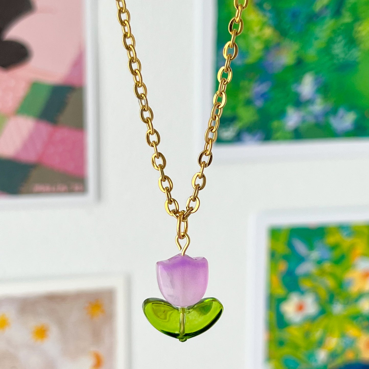 tulip necklace - lilac