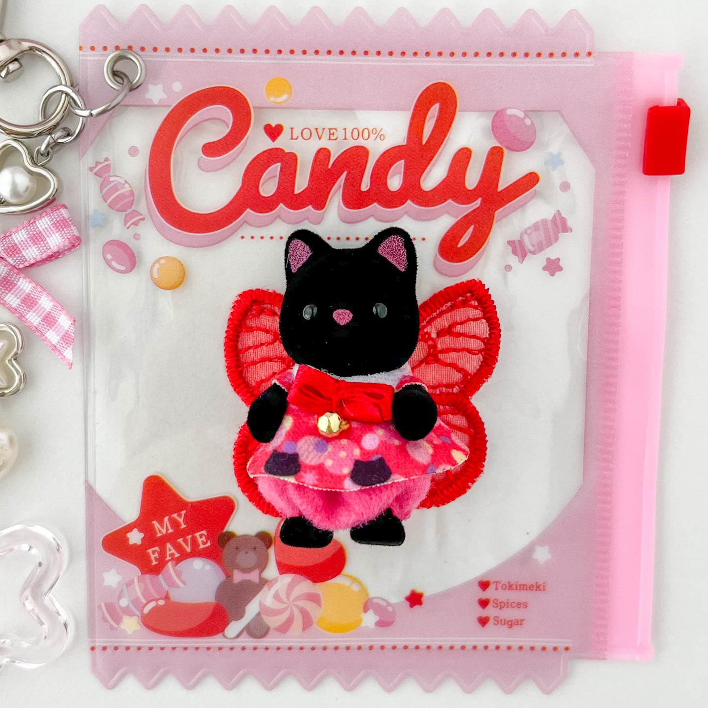 keychain carry case 🧸 fairy black cat