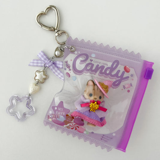 keychain carry case 🧸 witch princess cat