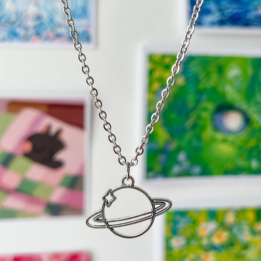 saturn necklace • silver