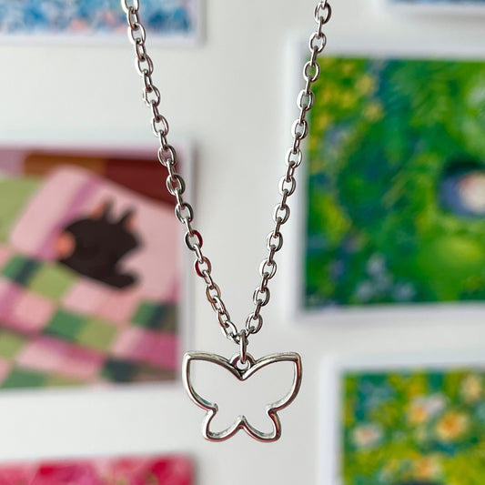 silver butterfly necklace