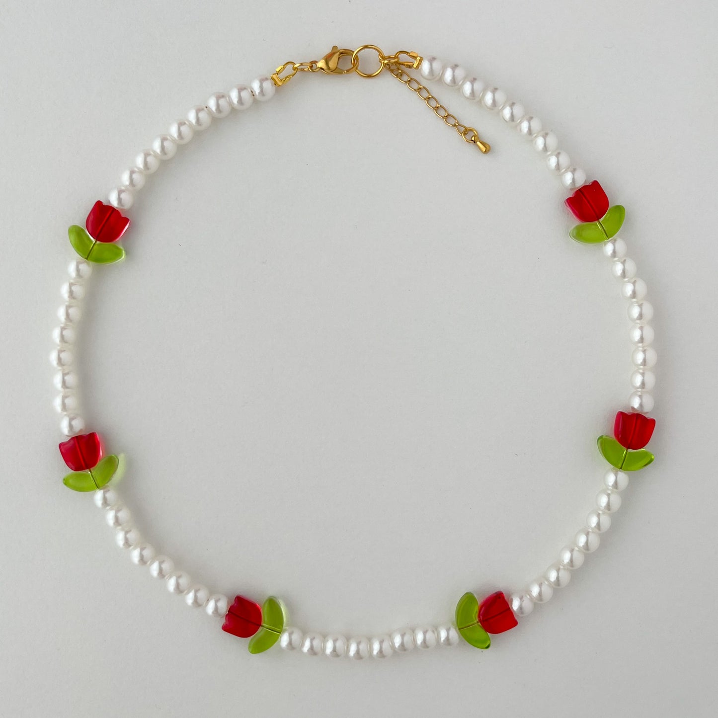 tulip necklace • red