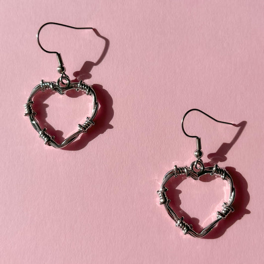 heart of thorns earrings • silver