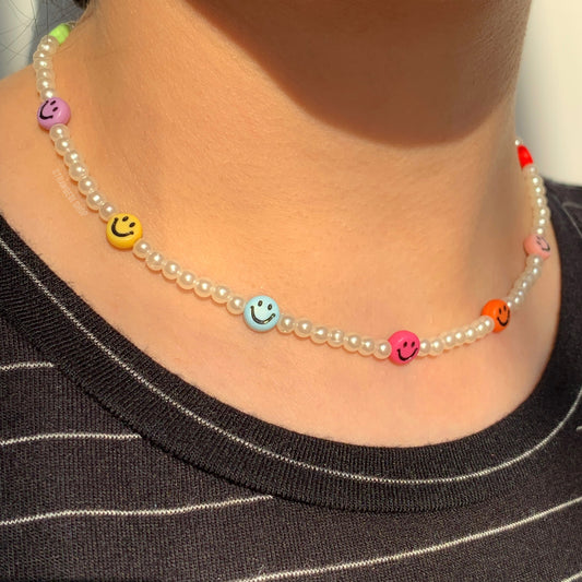 dainty necklace - smileys